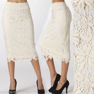 Unbranded Lace Pencil Skirt